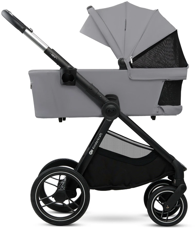 KINDERKRAFT universalus vežimas 2IN1 NEA 2.0, platinum pilkas, KSNEA002GRY2000