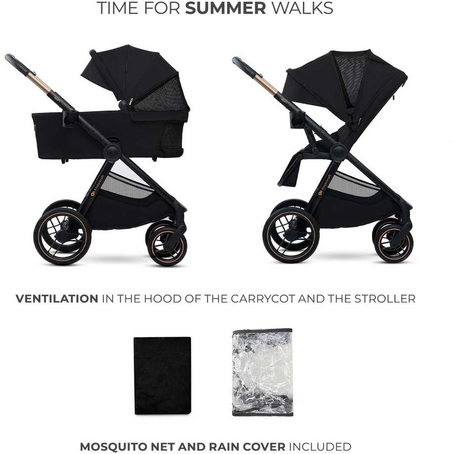 KINDERKRAFT universalus vežimas 2IN1 NEA 2.0, midnight juodas, KSNEA002BLK2000