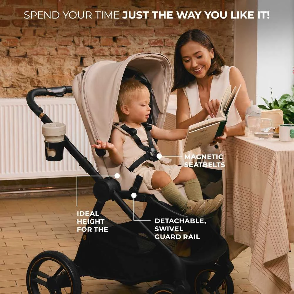 KINDERKRAFT universalus vežimas 2IN1 NEA 2.0, soft beige, KSNEA002BEG2000