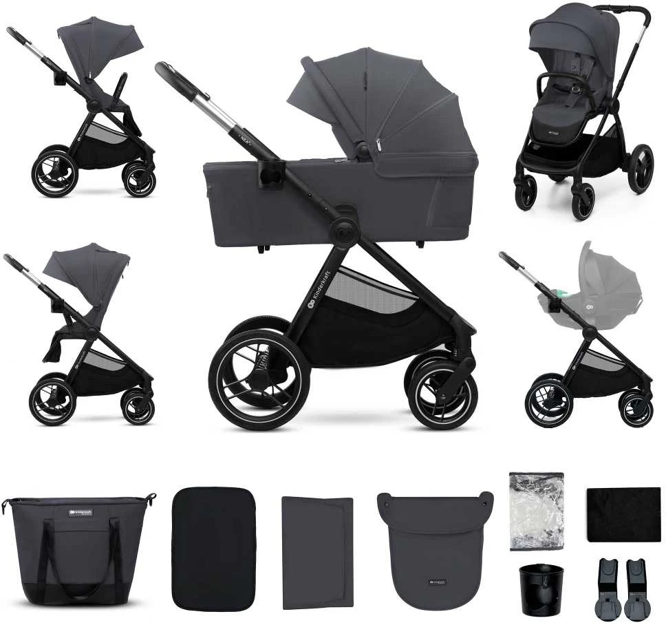 KINDERKRAFT universalus vežimas 2IN1 NEA 2.0, deep pilkas, KSNEA002DGR2000