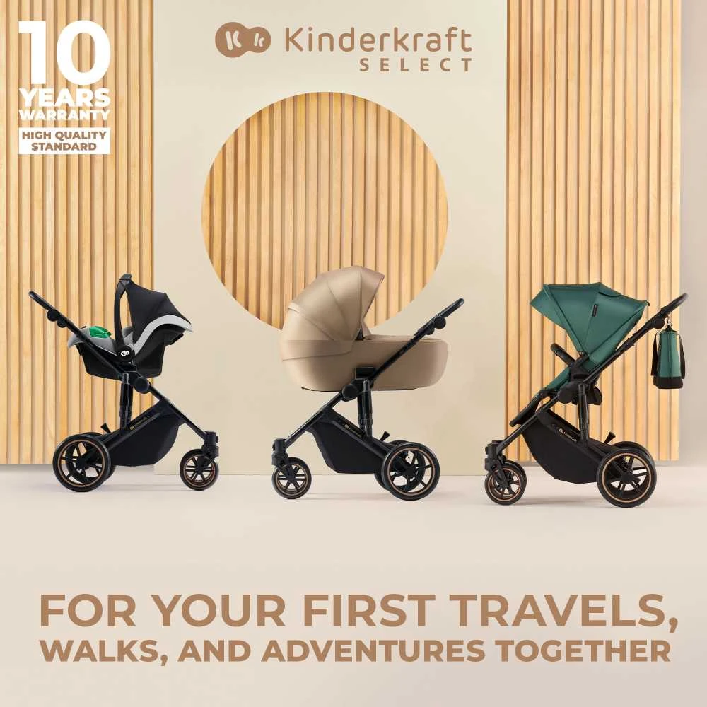 KINDERKRAFT universalus vežimėlis 3in1 PRIME 2 3IN1 MINK PRO VENEZIAN Juodas, KSPRIM02BLK300I