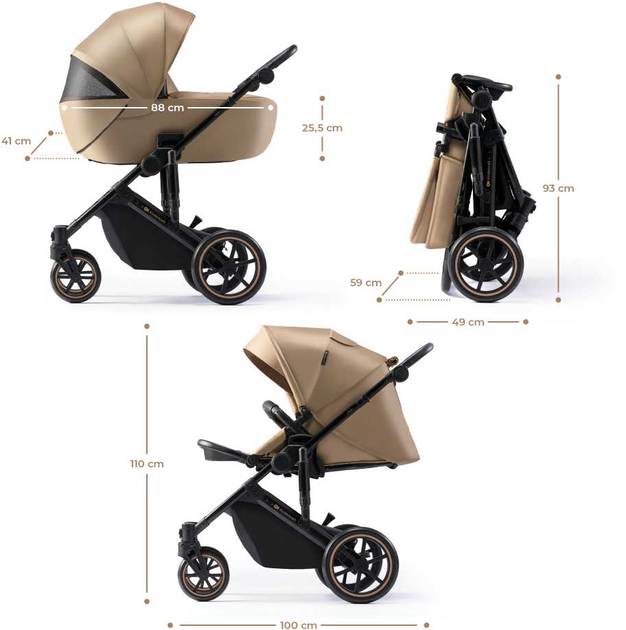 KINDERKRAFT universalus vežimėlis 3in1 PRIME 2 3IN1 MINK PRO SANDROSE BEIGE, KSPRIM02BEG300I