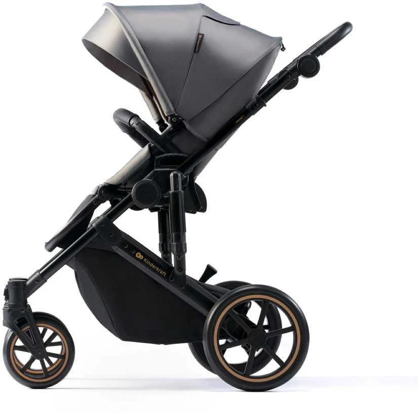 KINDERKRAFT universalus vežimėlis 3in1 PRIME 2 3IN1 MINK PRO pilkos spalvos, KSPRIM02GRY300I aprašymas - Prekės nuotrauka