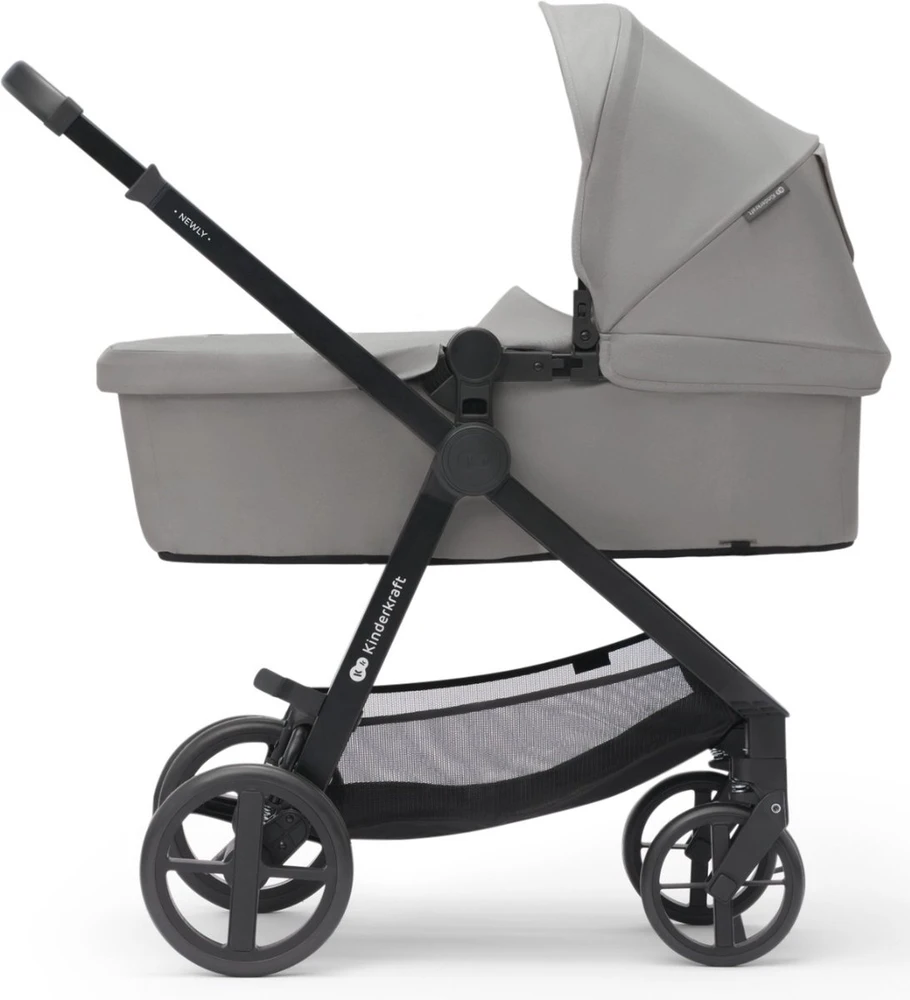 KINDERKRAFT universalus vežimėlis NEWLY 4in1 MINK PRO, moonlight pilkas, KSNEWL00GRY400I