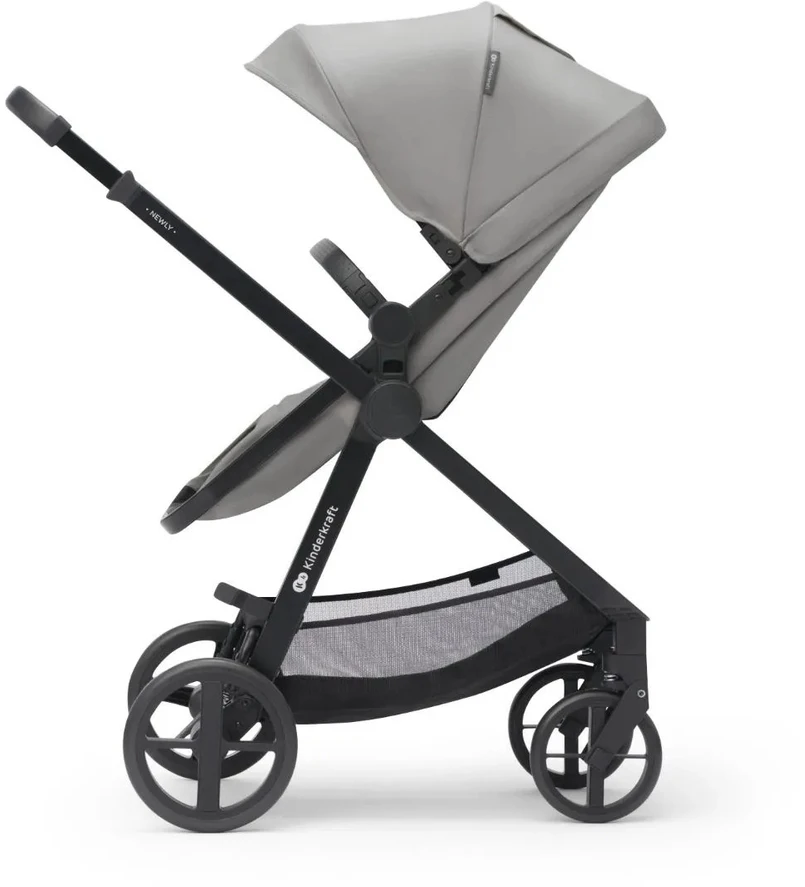 KINDERKRAFT universalus vežimėlis NEWLY 4in1 MINK PRO, moonlight pilkas, KSNEWL00GRY400I