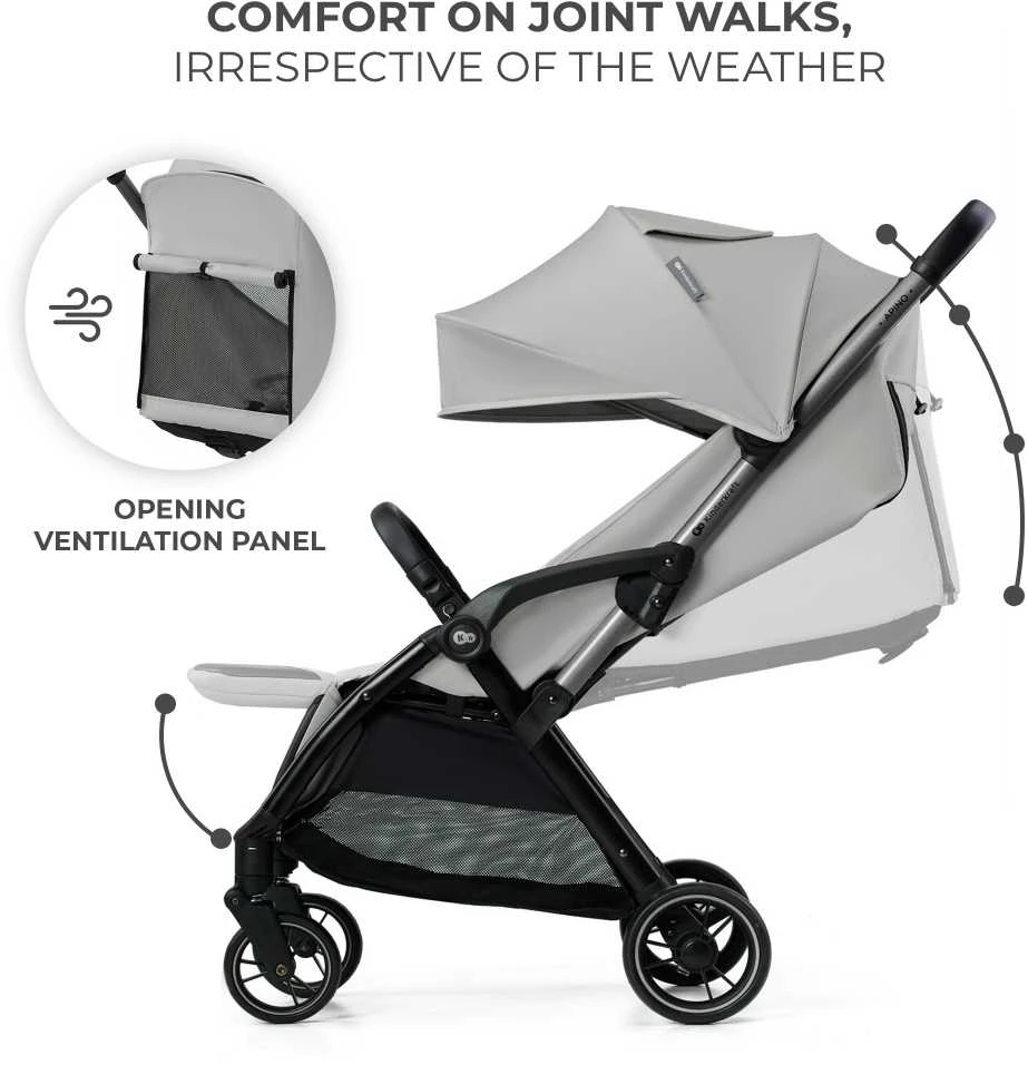 Vežimėlis KINDERKRAFT APINO dove grey, KSAPIN00GRY0000