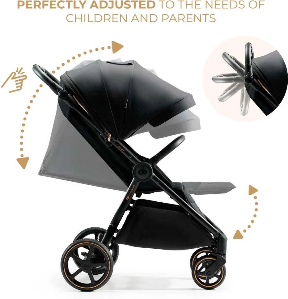 Vėžimėlis KINDERKRAFT MITZY INK BLACK, KSMITZ00BLK0000