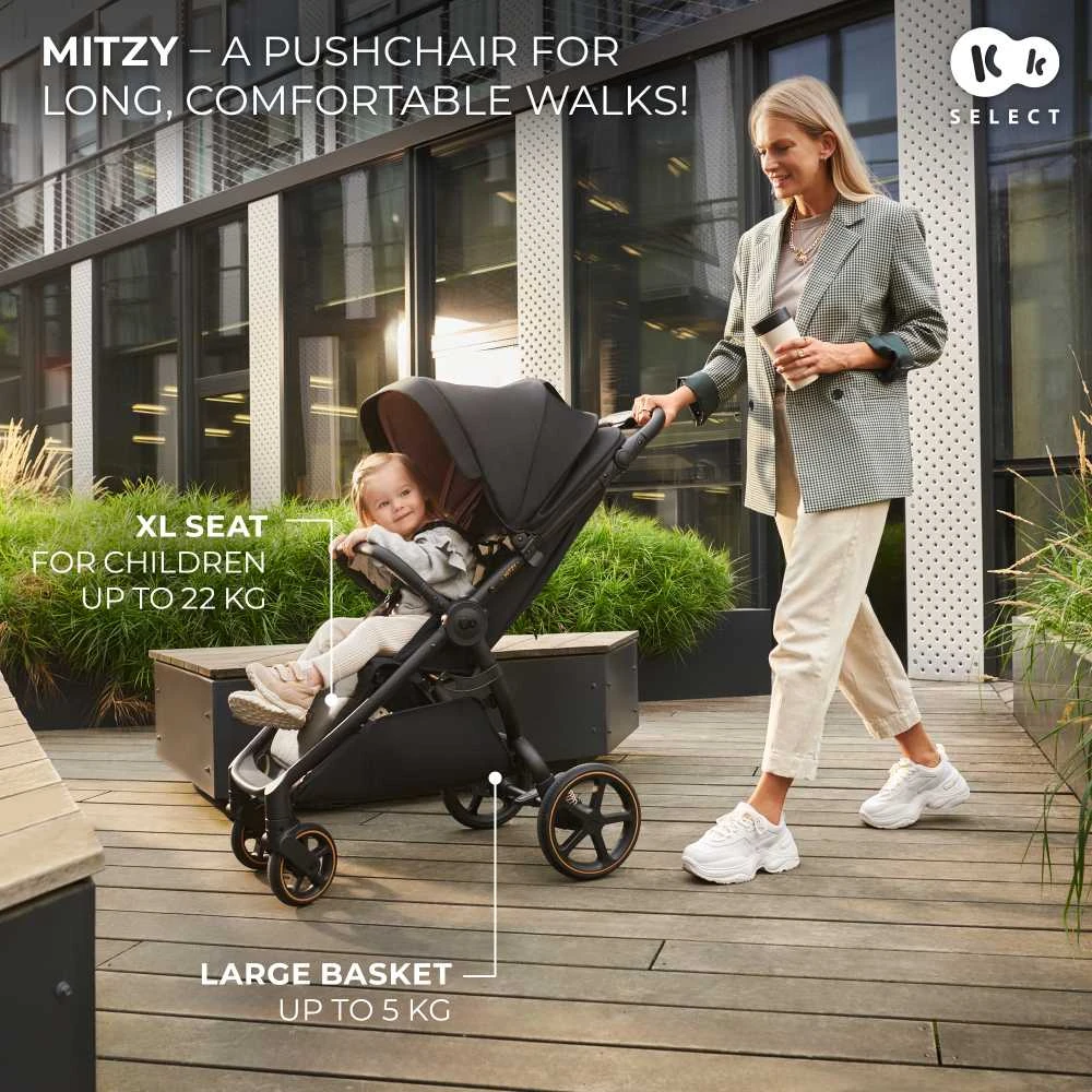 Vėžimėlis KINDERKRAFT MITZY INK BLACK, KSMITZ00BLK0000