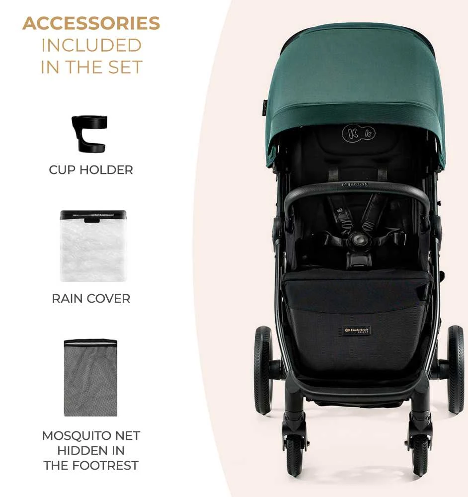 Vėžimėlis KINDERKRAFT MITZY JADE GREEN, KSMITZ00GRE0000