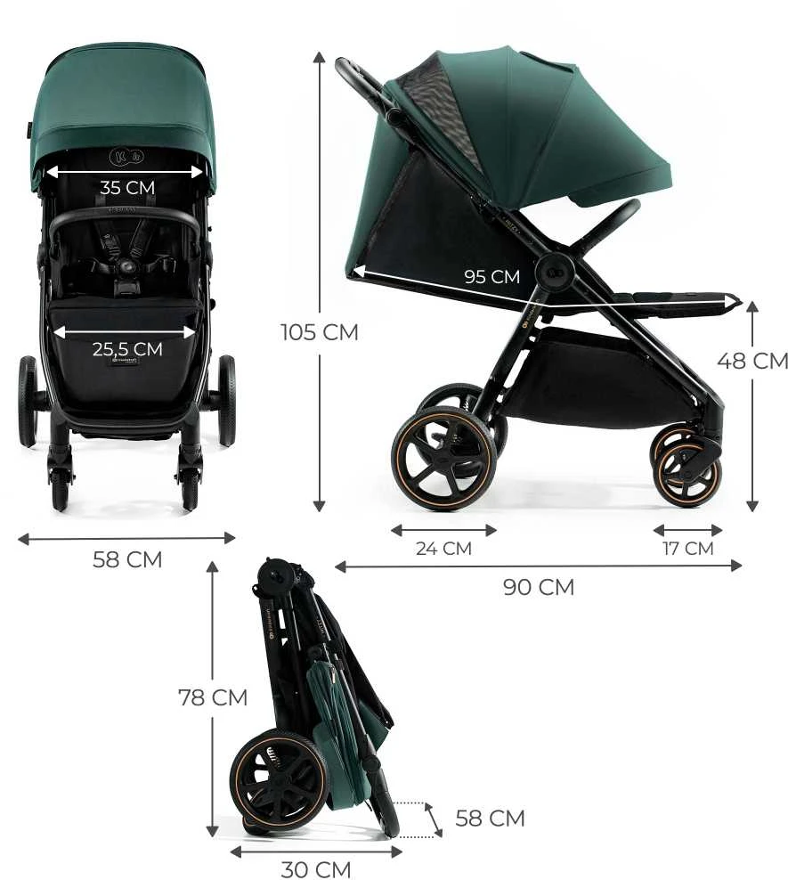 Vėžimėlis KINDERKRAFT MITZY JADE GREEN, KSMITZ00GRE0000