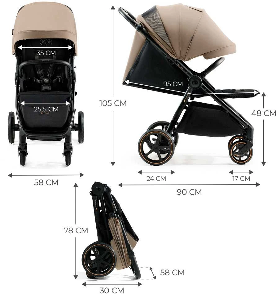 Vėžimėlis KINDERKRAFT MITZY LINEN BEIGE, KSMITZ00BEG0000