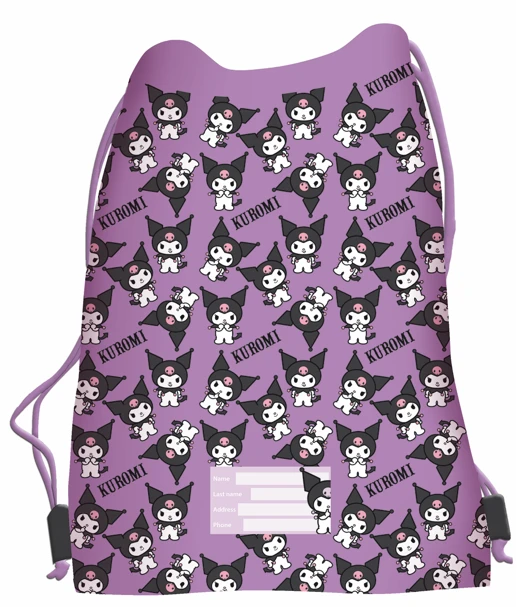 KUROMI sportinis maišelis avalynei, violetinis, TO-WKS-3724-XXX-KURO-SA