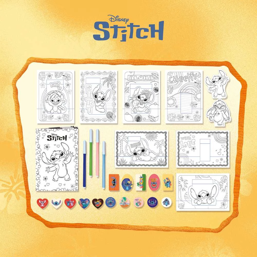 Lisciani STITCH spalvinimo ir piešimo rinkinys kuprinėje, 110674