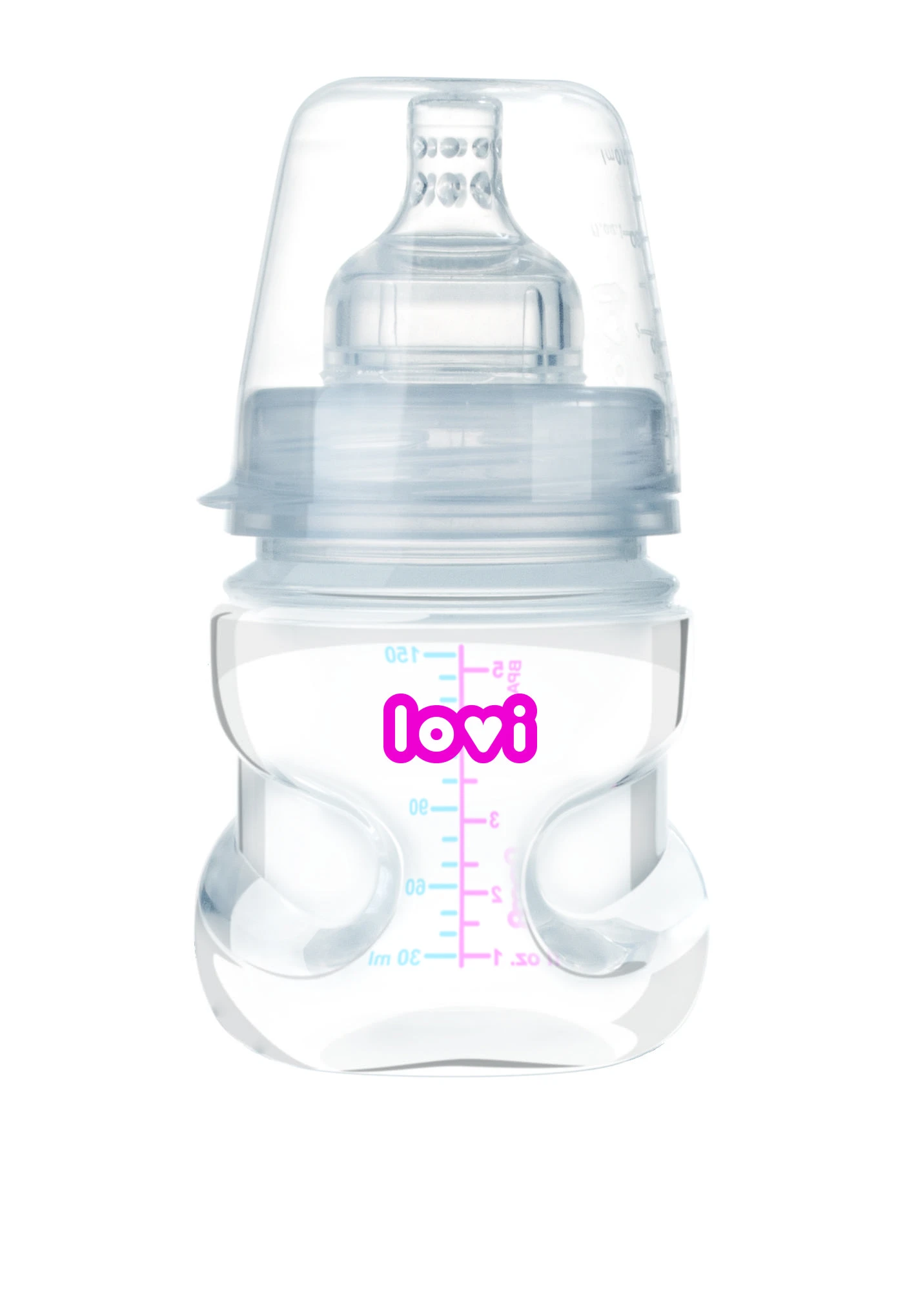 Lovi buteliukas 150ml su rožiniu grafiniu logotipu