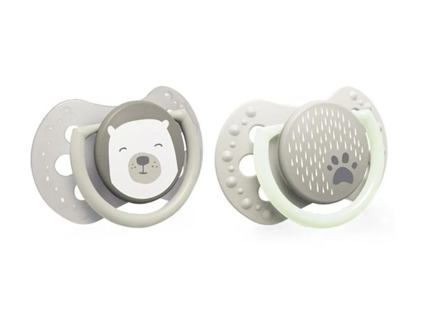 LOVI dinaminis silikoninis čiulptukas BUDDY BEAR, 0-2 mėn., 2 vnt., 22/862