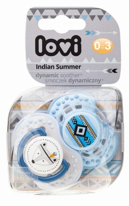 LOVI dinaminis silikoninis čiulptukas INDIAN SUMMER, 0-3 mėn., 2 vnt., 22/855boy