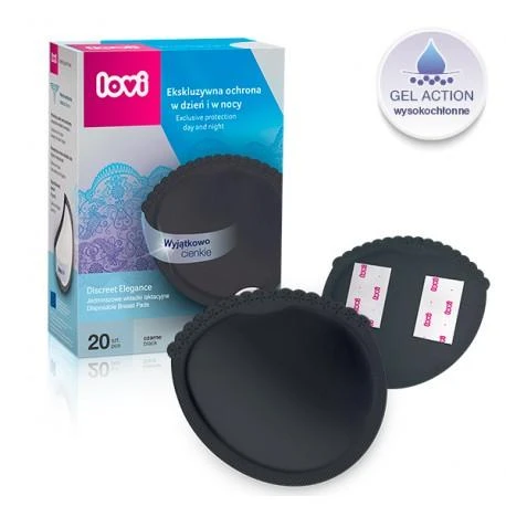 LOVI įklotai į liemenėlę DISCREET ELEGANCE, juoda, 20vnt, 19/611new
