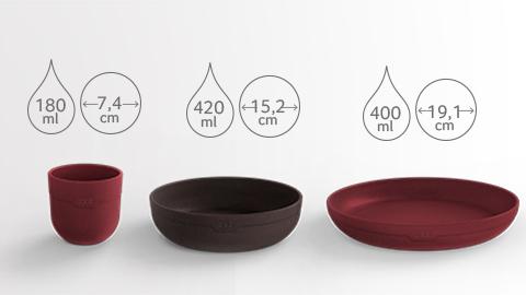 LOVI indų rinkinys su puodeliu TAMARILLO, 6m+, bordo spalvos, 21/532_red