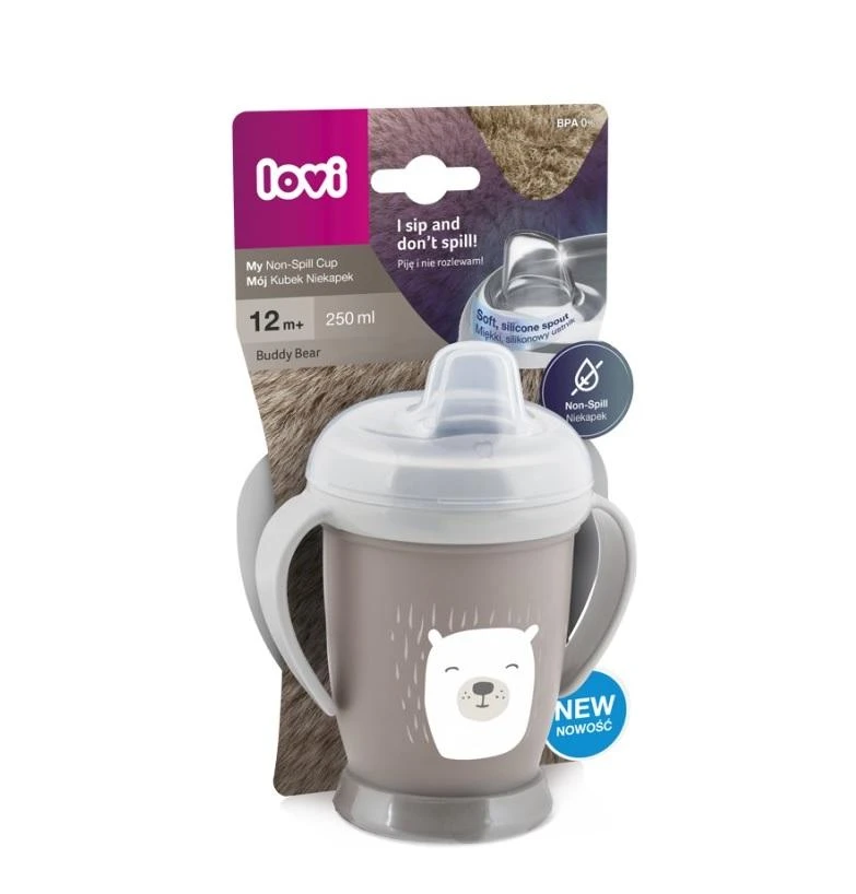 LOVI puodelis neišsipilantis JUNIOR BUDDY BEAR, 250 ml, 35/344