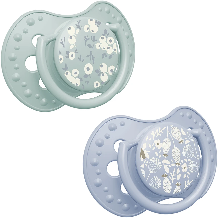 LOVI silikoniniai dinaminiai čiulptukai, Blossom Mėlyna, 0-6m, 2 vnt., 22/921newboy