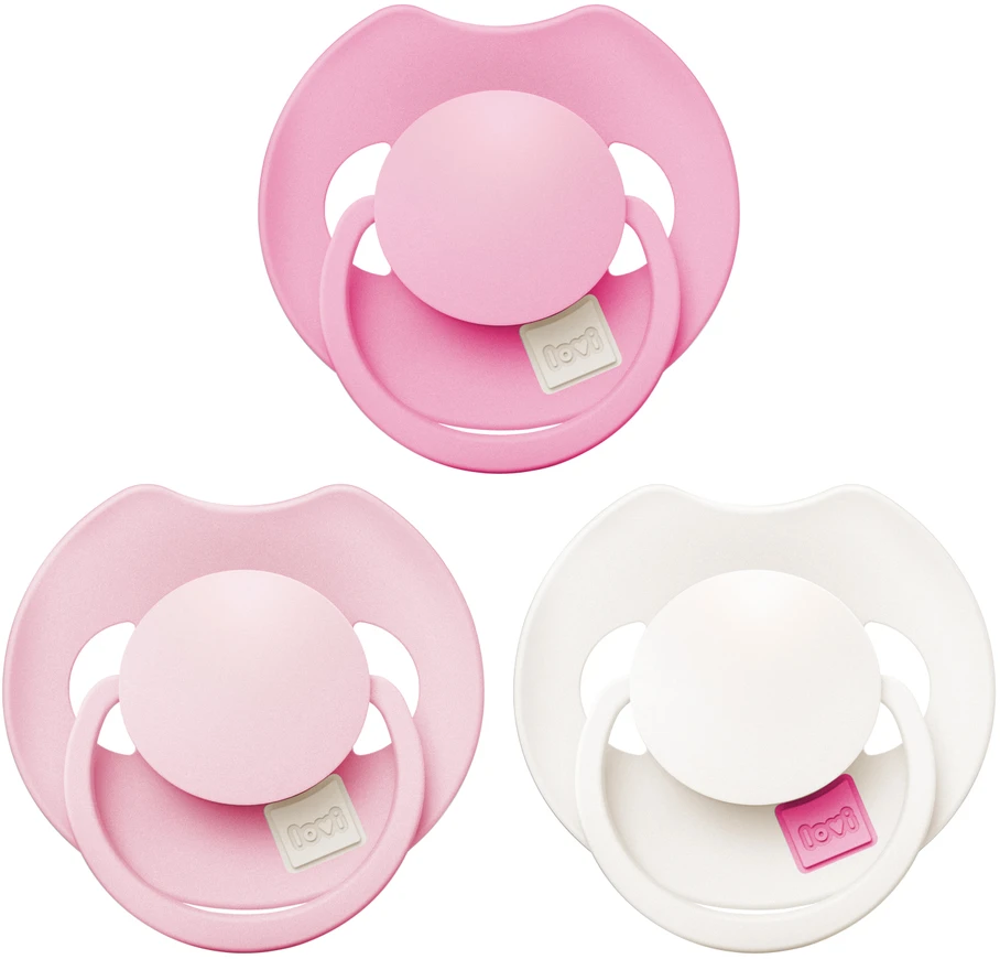 LOVI silikoniniai dinaminiai čiulptukai Prime, Peony Rožinė, 6–18 mėn., 3 vnt., 34/455
