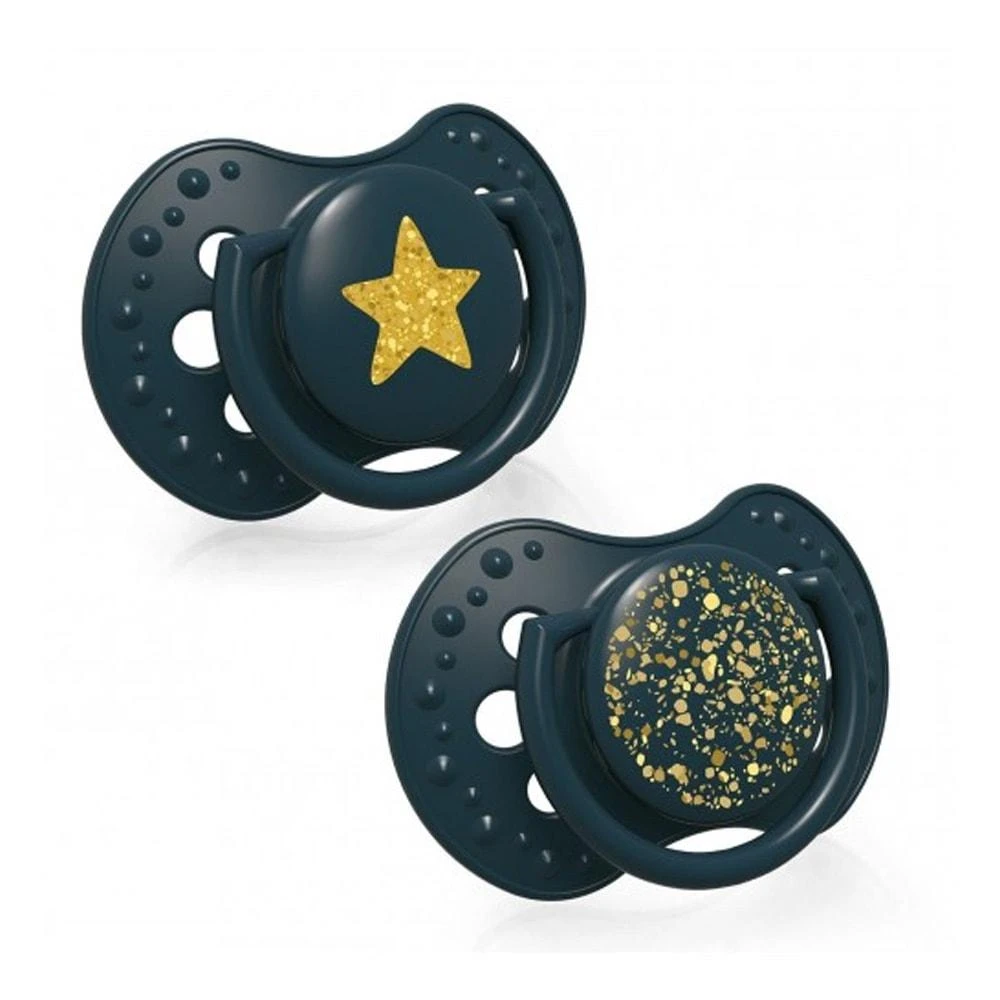 LOVI silikoniniai dinaminiai čiulptukai STARDUST, žalia, 3-6 mėn., 2 vnt., 22/893_green