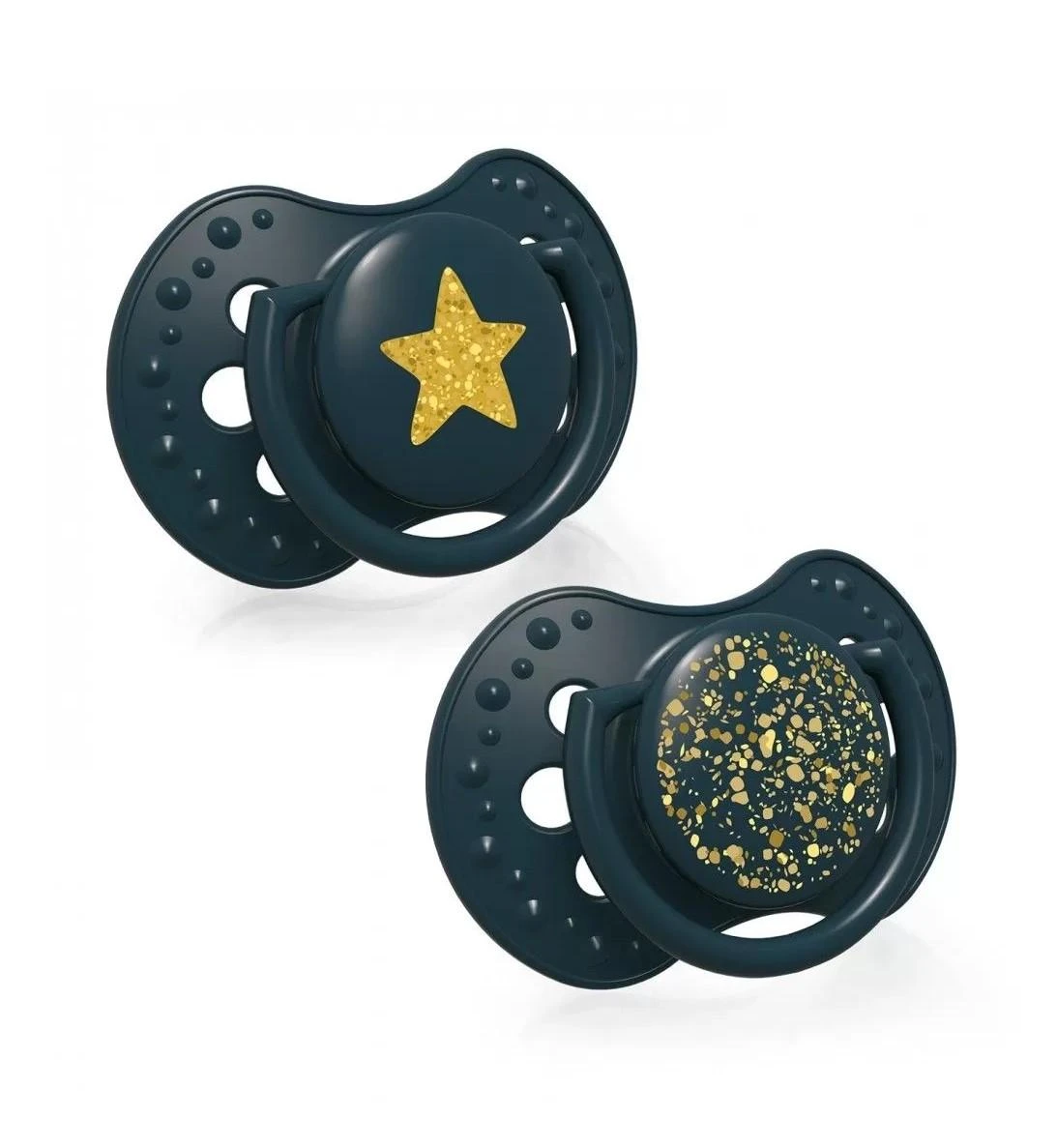 LOVI silikoniniai dinaminiai čiulptukai STARDUST, žalia, 6-18 mėn., 2 vnt., 22/894_green