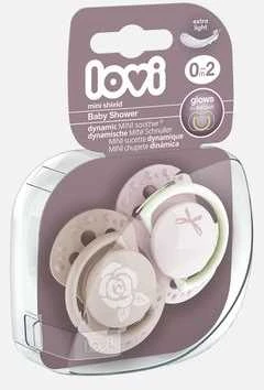LOVI silikoninis čiulptukas, Baby Shower Girl, 0-2mėn., 2 vnt., 22/900girl