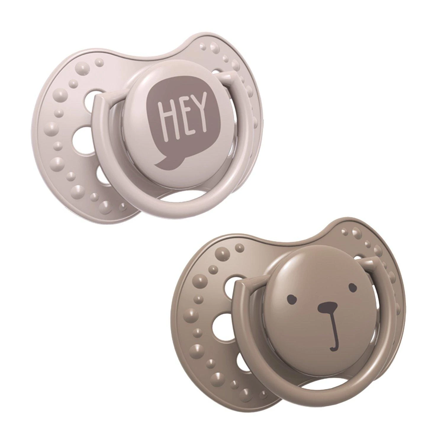 LOVI silikoninis dinaminis čiulptukas HEY GIRL, 6-18m, 2 vnt, ruda, 22/887merg