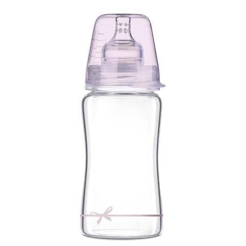 LOVI stiklinis buteliukas DIAMOND GLASS Baby Shower girl, 250 ml, 74/204girl
