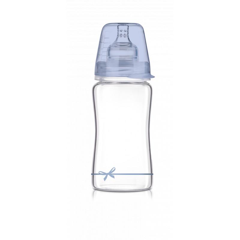 LOVI stiklinis buteliukas DIAMOND GLASS Baby Shower boy, 250 ml, 74/204boy