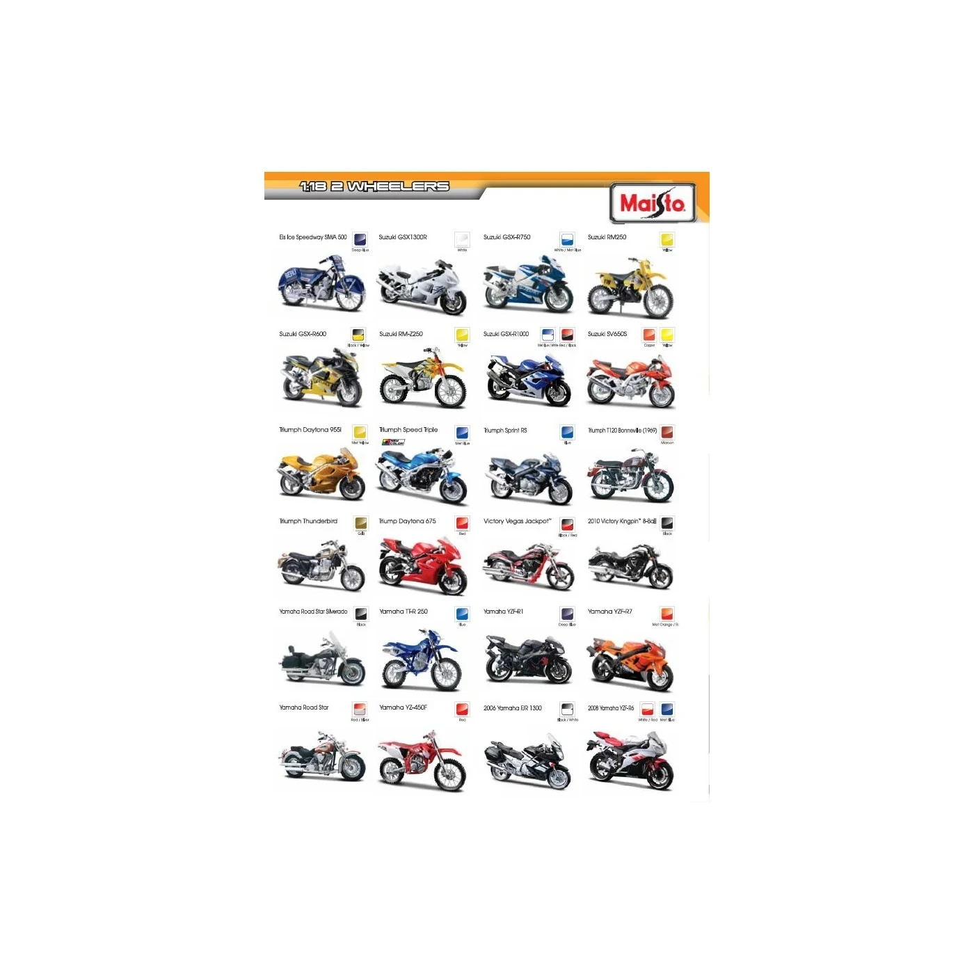 MAISTO DIE CAST motociklas 1:18 (9 rūš.), 31300