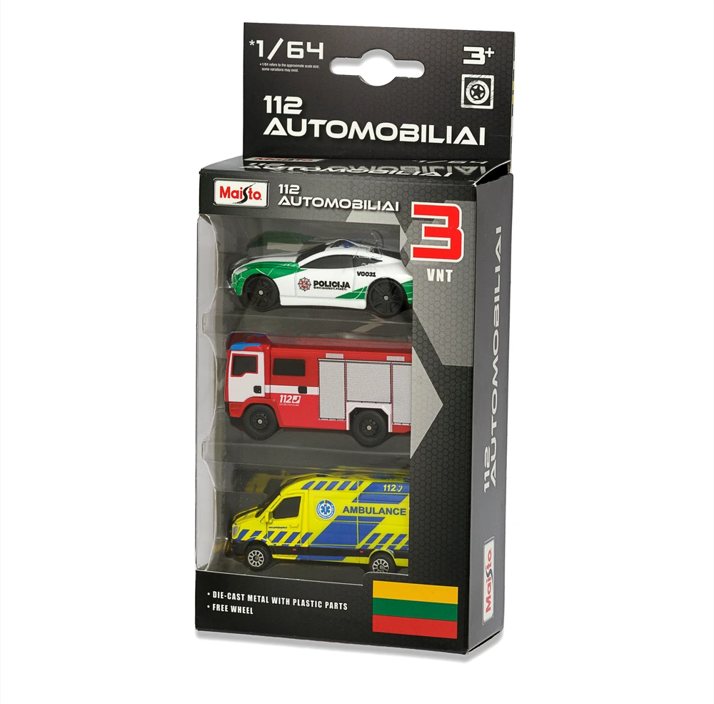 MAISTO DIE CAST skubios pagalbos transporto priemonės 1/64 112 AUTOMOBILIAI, 12456