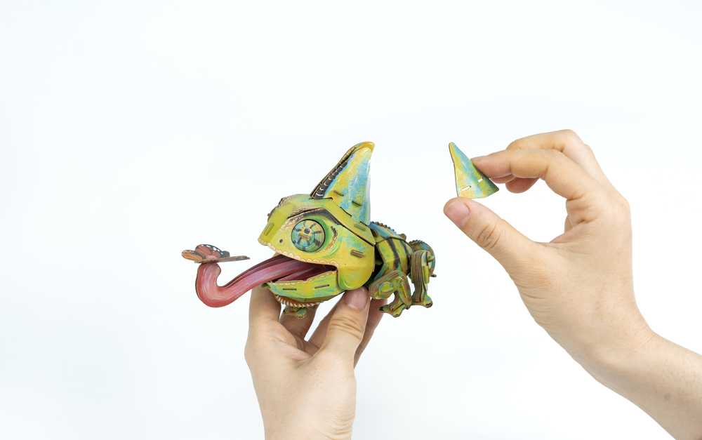 MAKEBUG 3D popierinė delionė Chameleonas, MB-D-0050