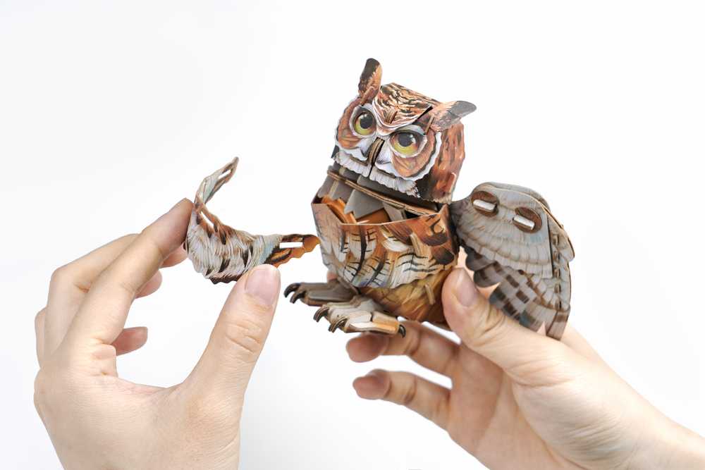 MAKEBUG 3D popierinė delionė Didysis raguotasis apuokas, MB-D-0059