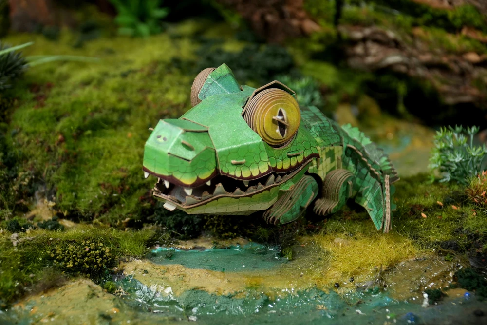 MAKEBUG 3D popierinė dėlionė Krokodilas, MB-D-0074