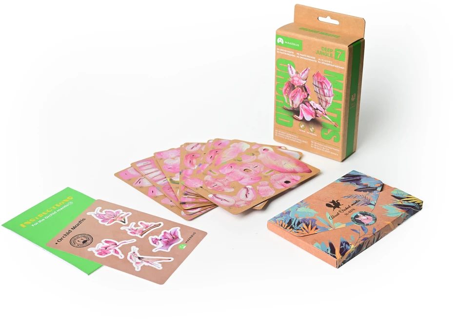 MAKEBUG 3D popierinė dėlionė Orchidėjinis maldininkas, MB-D-0052