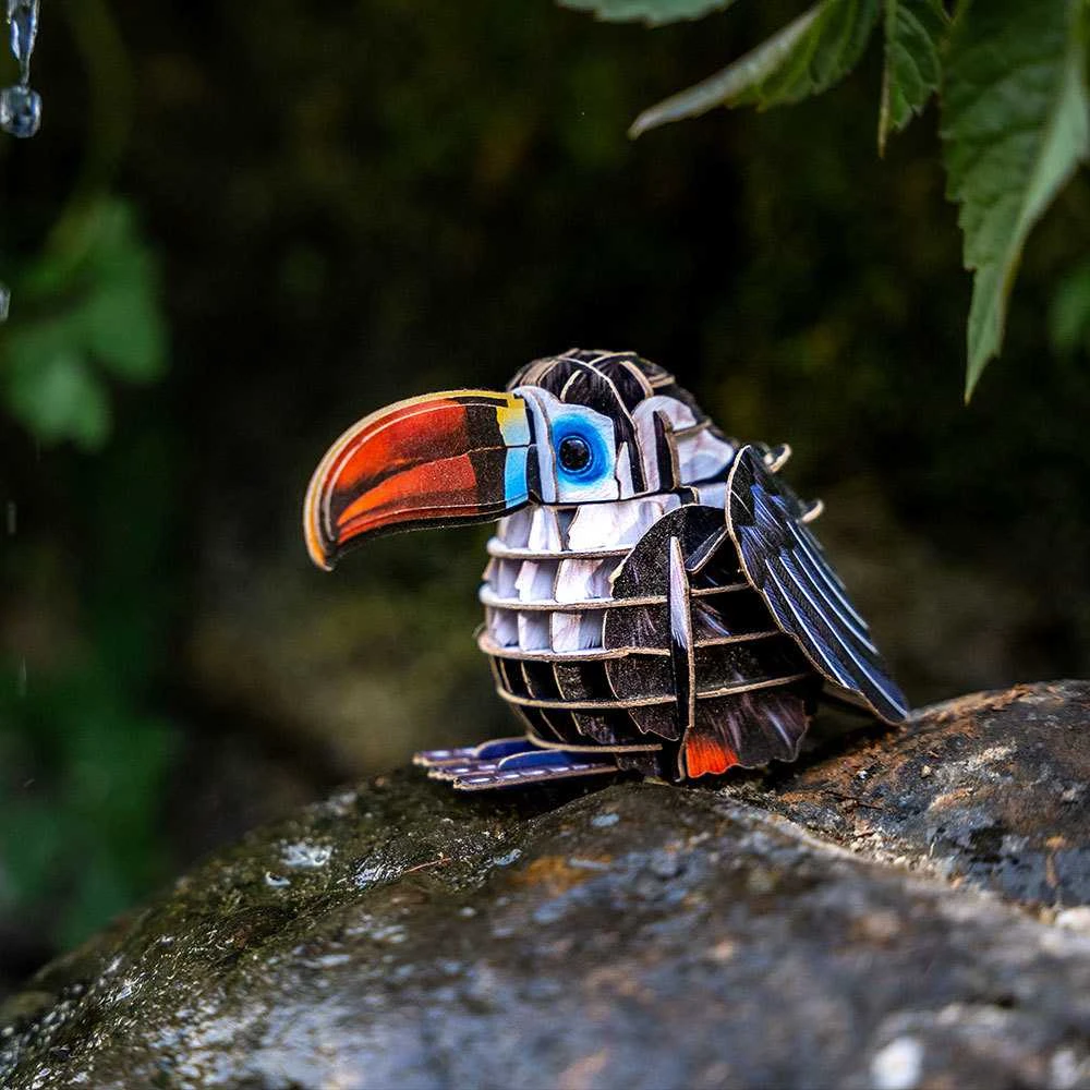 MAKEBUG 3D popierinė delionė Raudonsnapis tukanas, MB-D-0007