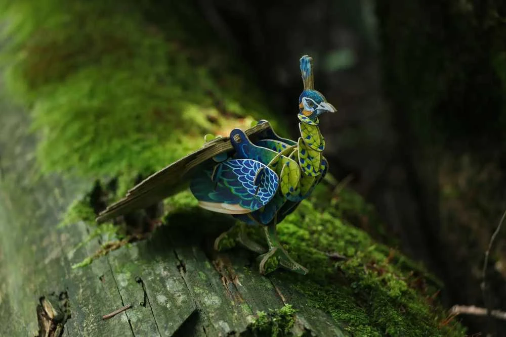 MAKEBUG 3D popierinė delionė Žaliasis povas, MB-D-0016