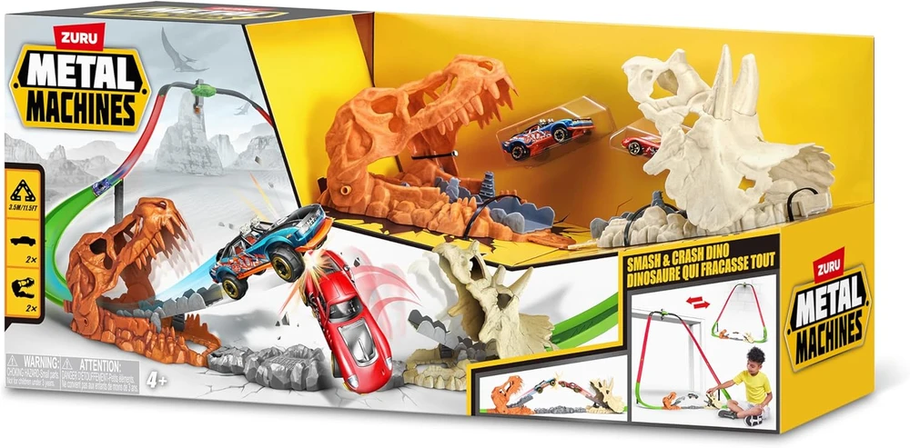 Metalmash METAL MACHINES trasos ir 2 automobilių žaidimo rinkinys Smash & Crash, 1 serija, asort., 67132