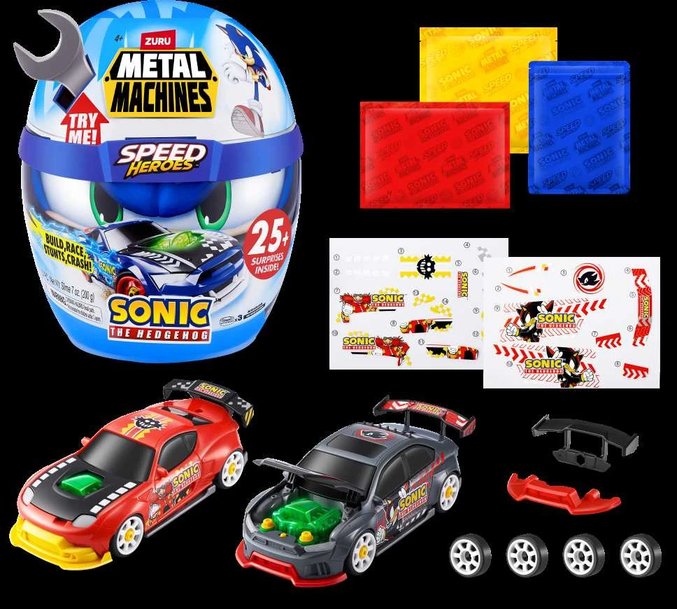 Metalmash METAL MACHINES surenkamas automodelis Sonic The Hedgehog, asort., 67128