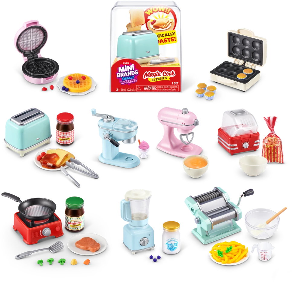 MINIBRANDS MINI BRANDS miniatiūrų rinkinys Magic Cook Kitchen, 1 serija, asort., 77789UQ1