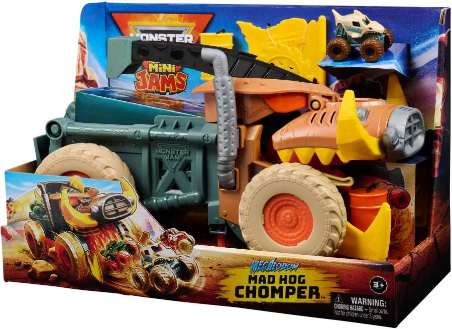 MONSTER JAM transporto priemonių rinkinys MAD HOG Mini Feature Playset, 6071776