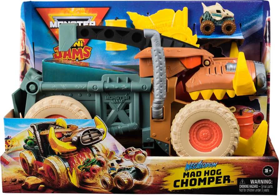 MONSTER JAM transporto priemonių rinkinys MAD HOG Mini Feature Playset, 6071776