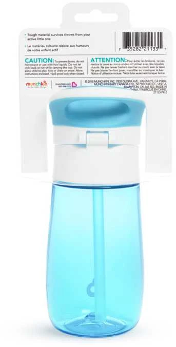 MUNCHKIN gertuvė su šiaudeliu, Flip & Go, Mėlyna, 18 mėn.+, 355 ml, 90327P