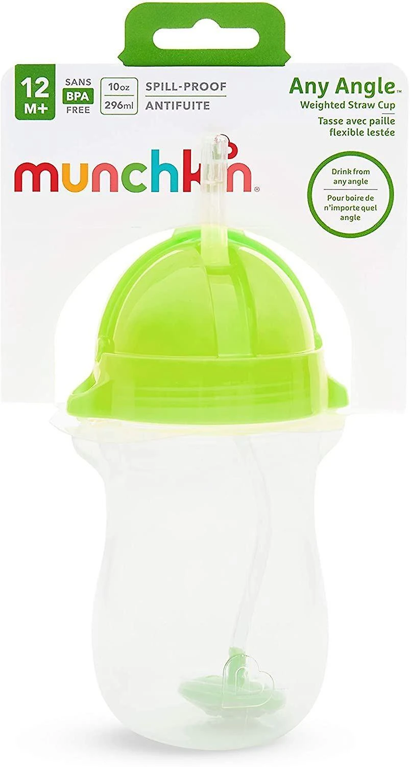 MUNCHKIN gertuvė su šiaudeliu, žalia, 12mėn+, 296ml, 01246301