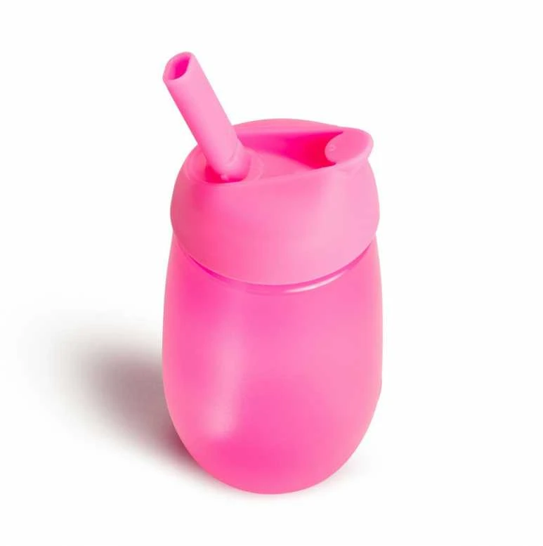 MUNCHKIN gertuvė su šiaudeliu SIMPLE CLEAN, rožinė, 296 ml