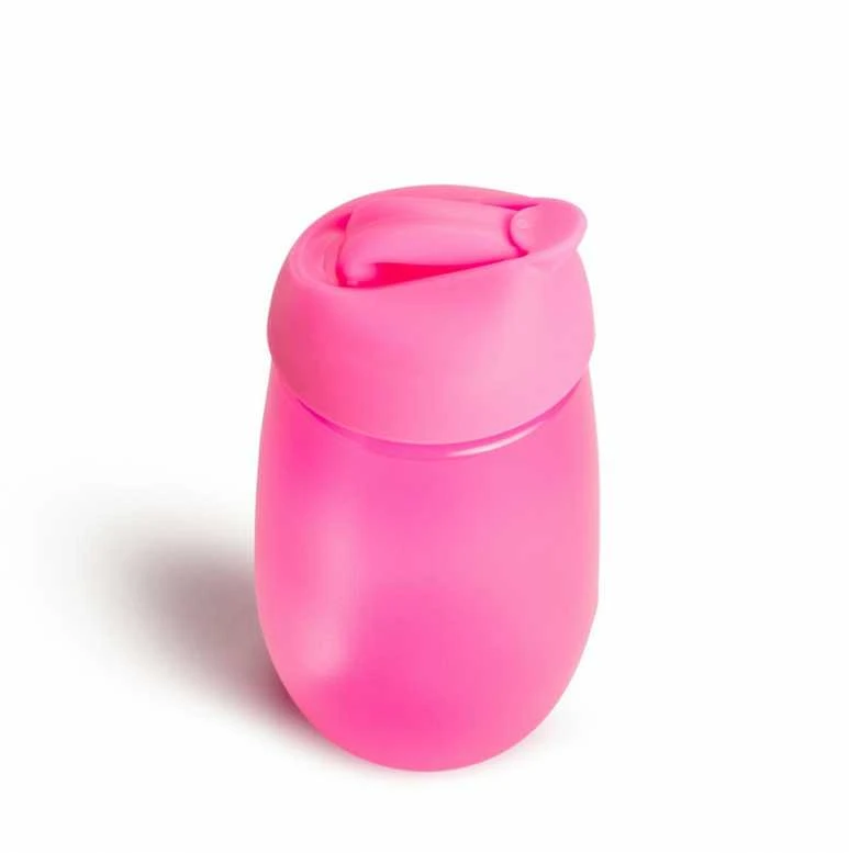 MUNCHKIN gertuvė su šiaudeliu SIMPLE CLEAN, rožinė, 296 ml