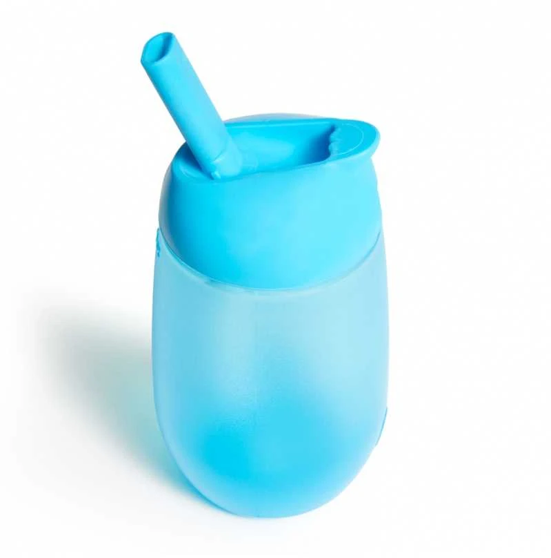 MUNCHKIN gertuvė su šiaudeliu SIMPLE CLEAN, mėlyna, 296 ml