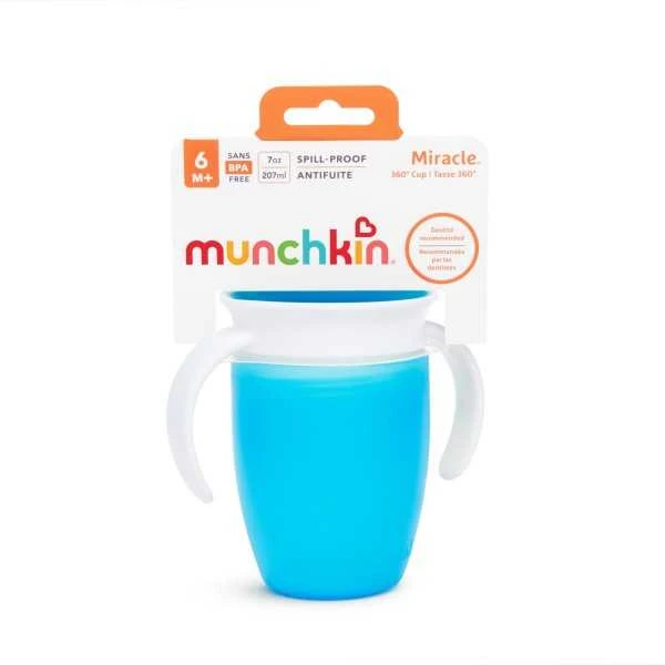 MUNCHKIN mokymosi puodelis MIRACLE 360, mėlynas, 6 mėn+, 207 ml, 90101